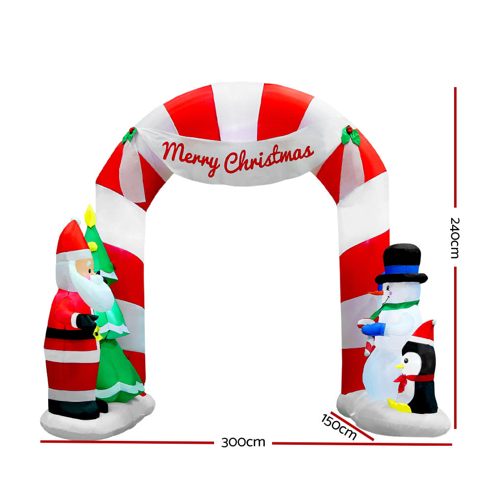 Christmas Inflatable Archway Santa 3M Illuminated Decorations