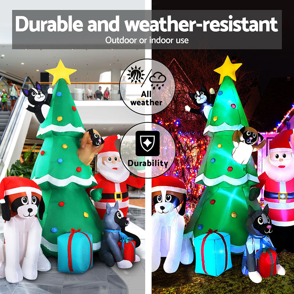 Santa Tree Christmas Inflatable Illuminated Xmas Decorations - 3M