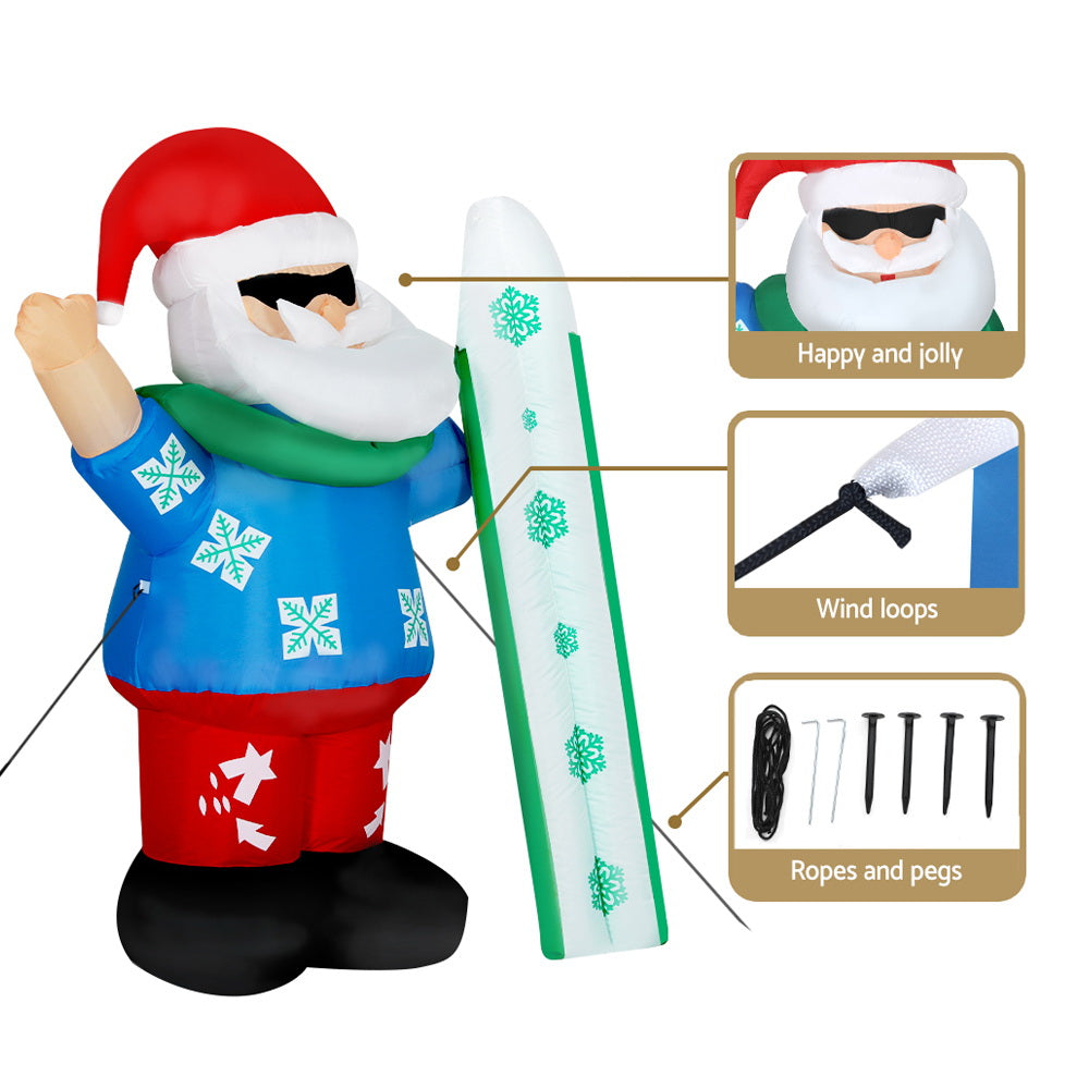Santa Christmas Inflatable Illuminated Xmas Decorations - 1.6M