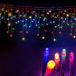 12.5M Solar Christmas Lights Icicle String Light Multi Colour