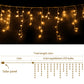 12.5M Solar Christmas Lights Icicle String Light Warm White