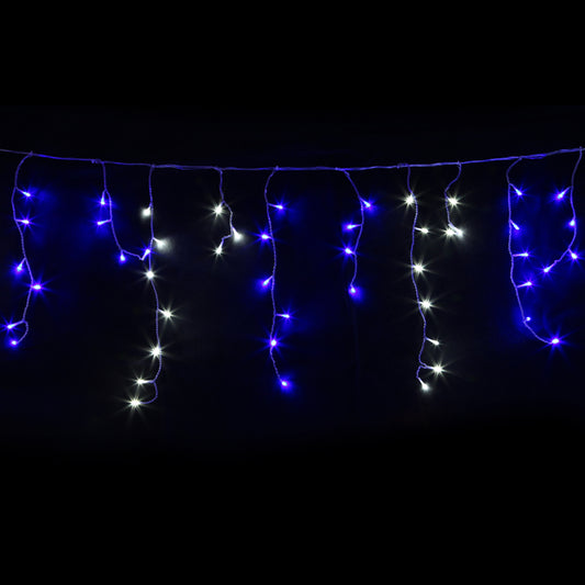 20M Christmas Lights Icicle Light 800 LED Blue White Decor