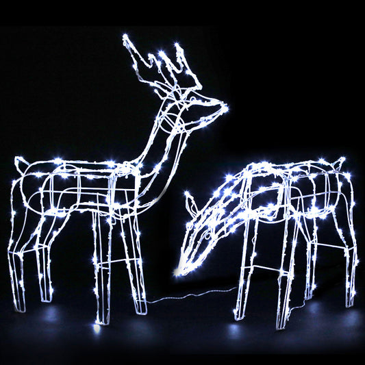 Christmas Lights 2 Pcs Reindeers 200 LED Decorations