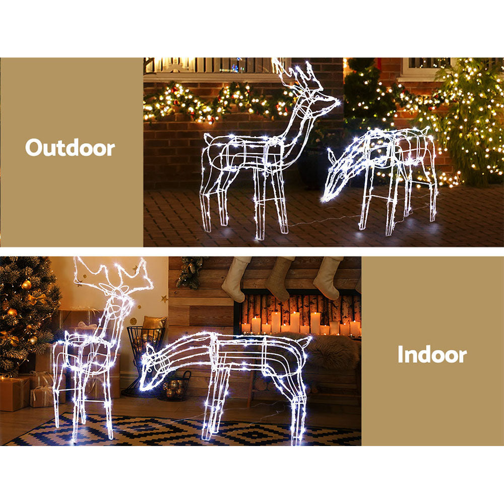 Christmas Lights 2 Pcs Reindeers 200 LED Decorations