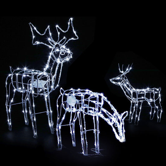 Christmas Lights 3 Pcs Reindeers 250 LED Decorations