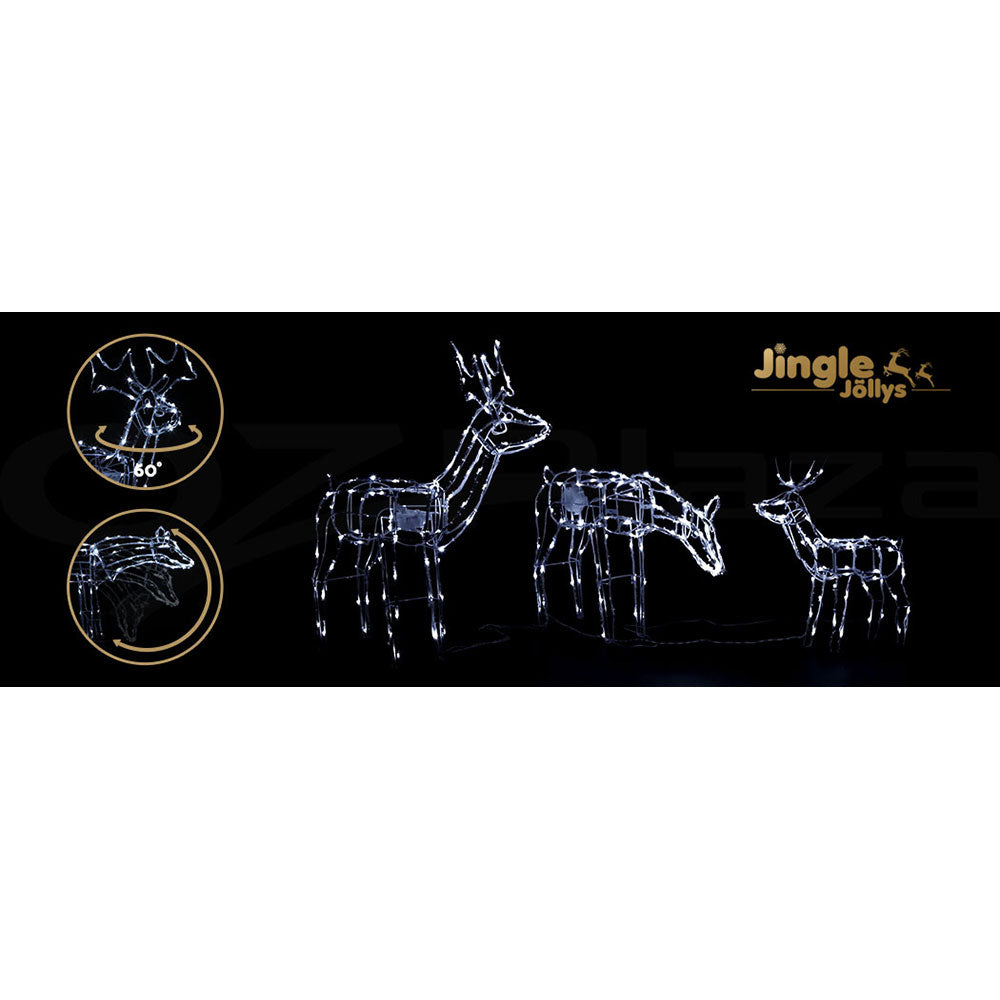 Christmas Lights 3 Pcs Reindeers 250 LED Decorations