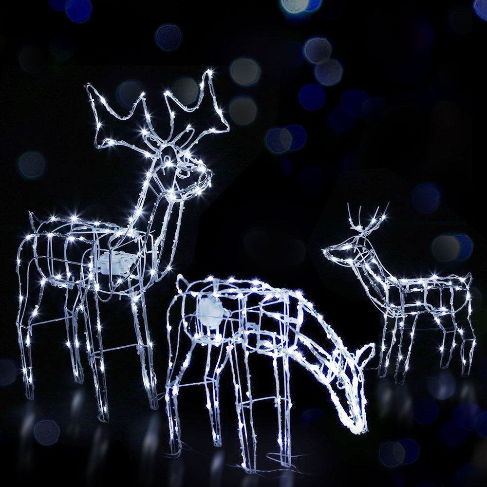 Christmas Lights 3 Pcs Reindeers 250 LED Decorations