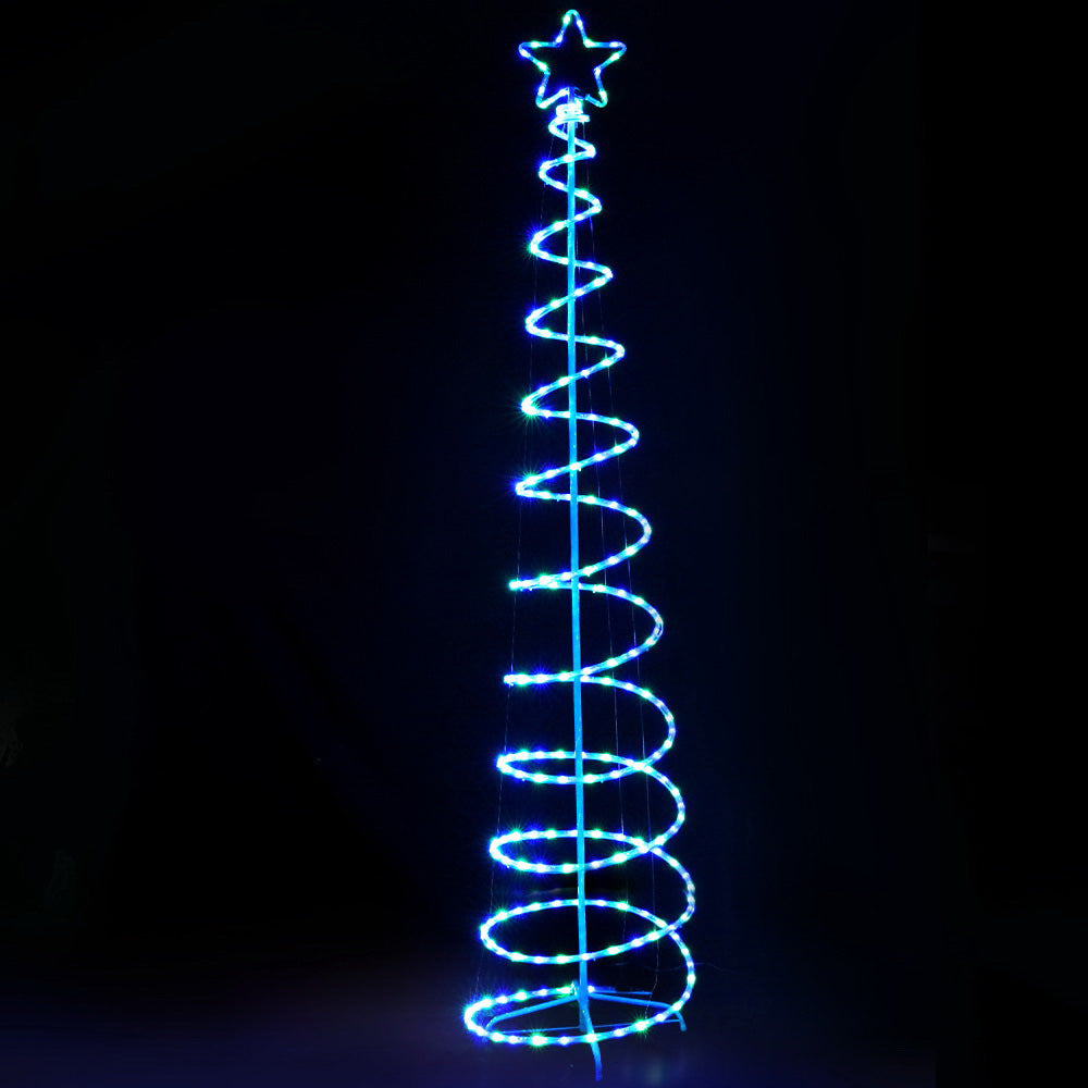 8ft 2.4m Solar Christmas Tree Motif Lights 8 Modes - Multi Colour