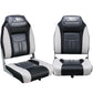 Set of 2 Folding Boat Seats Marine Seat Swivel High Back 12cm Padding Black