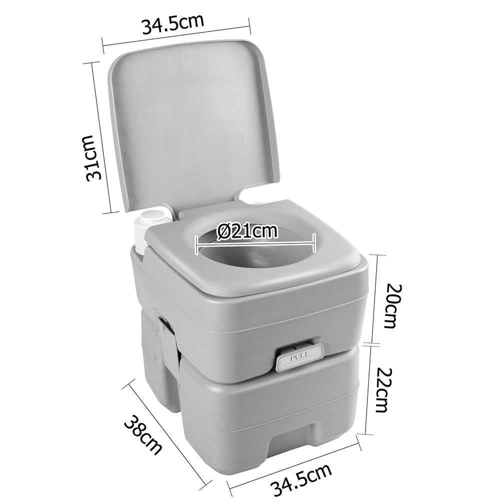 20L Portable Camping Toilet Outdoor Flush Potty Boating