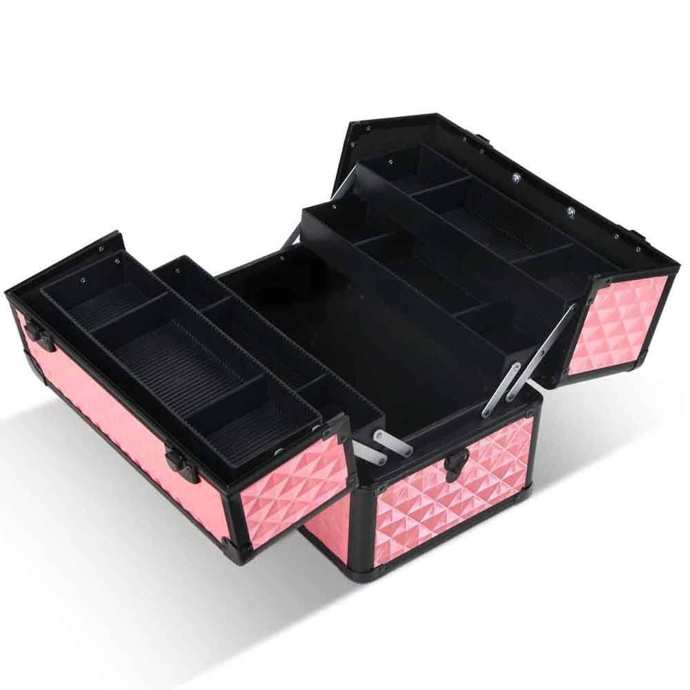 Portable Cosmetic Beauty Makeup Case - Diamond Pink