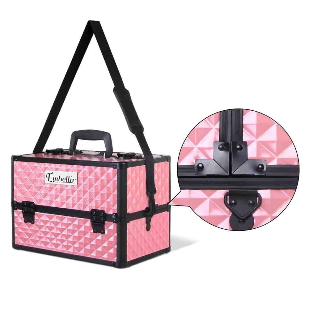 Portable Cosmetic Beauty Makeup Case - Diamond Pink