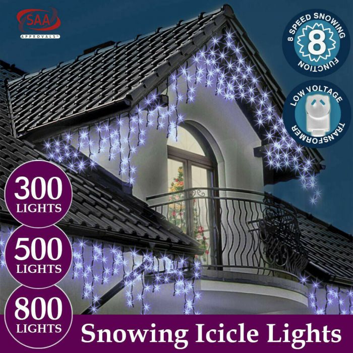 22M 500 LED Bulbs Curtain Fairy String Lights Outdoor Xmas Party Lights - Cool White