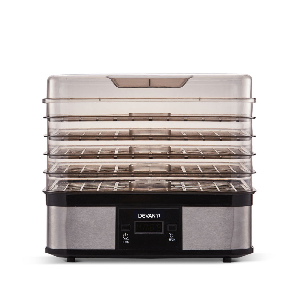 Food Dehydrator with 5 Trays - Silver