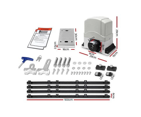 Electric Sliding Gate Opener 1200KG With Hardware Kit 4M Rail