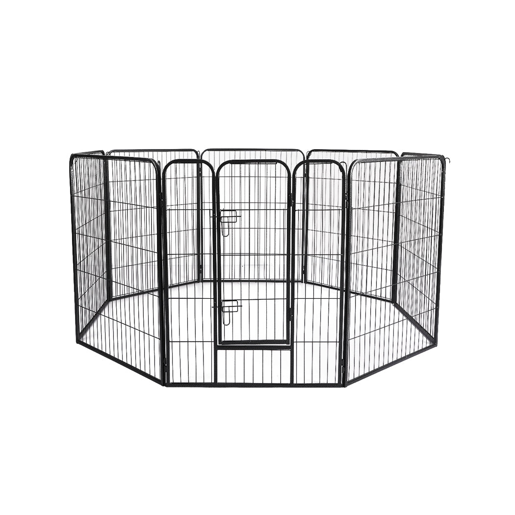 32'' 8 Panel Pet Dog Playpen Puppy Exercise Cage Enclosure Fence Cat Play Pen - Black
