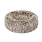 Foxhound Dog Beds Pet Cat Donut Nest Calming Mat Soft Plush Kennel - Brown MEDIUM