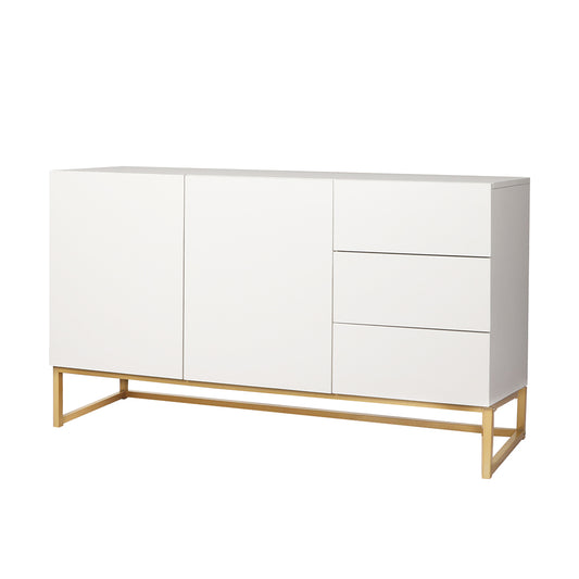 Callum Wooden Buffet Sideboard Cabinet Automatic Spring Drawers Storage Shelf Cupboard - White