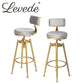 87cm Odesa Bar Stools Kitchen Stool Chair Swivel Barstools Velvet Padded Seat - Grey