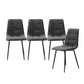 Avery Set of 4 Dining Chairs Kitchen Table Lounge Room Retro Padded Seat Velvet - Grey