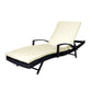 Simon Set of 2 Outdoor Sun Lounger Furniture Wicker Lounge Garden Patio Bed Pool Beige Cushion - Black