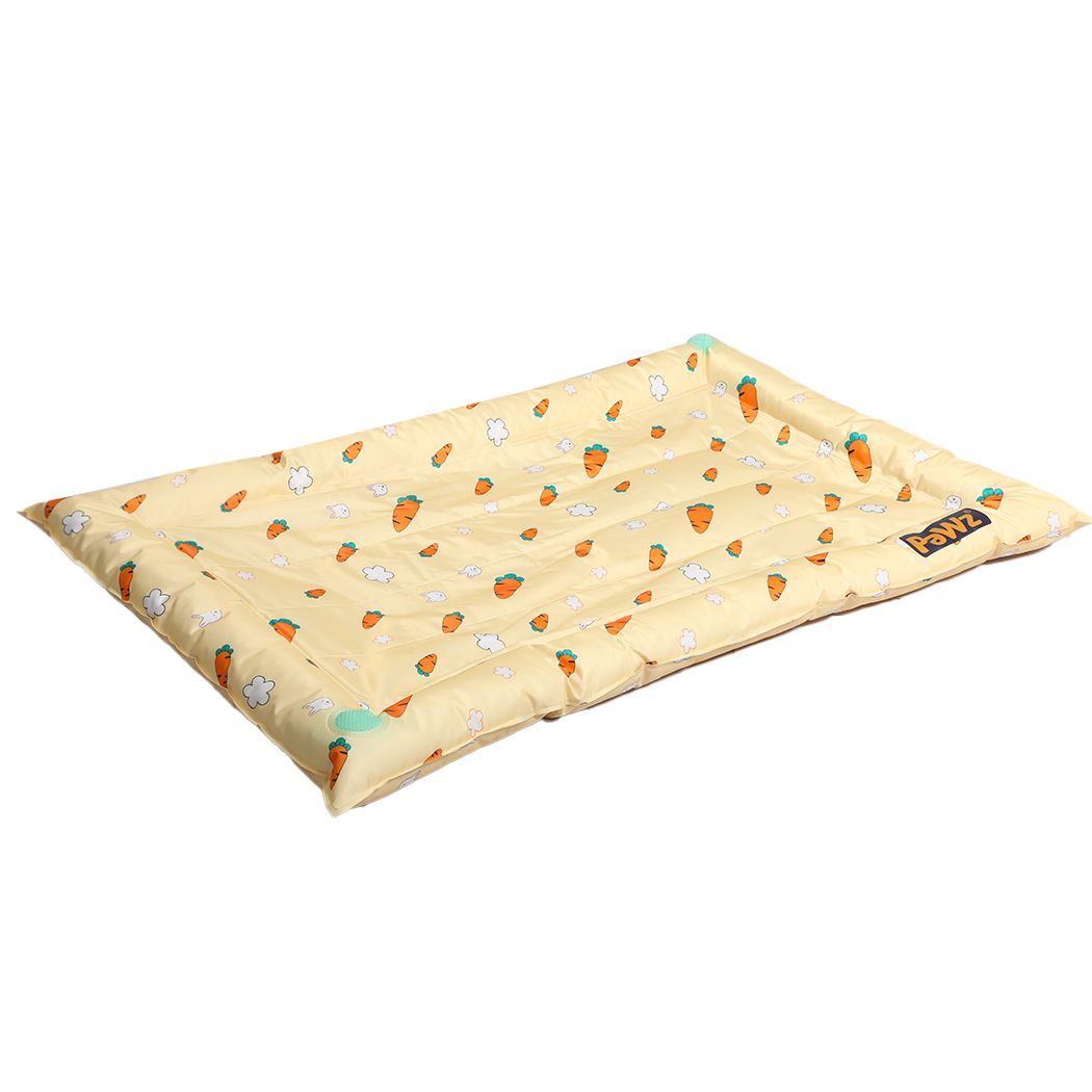 Bergamasco Dog Beds Pet Cool Gel Mat Bolster Waterproof Self-cooling Pads Summer - Yellow LARGE