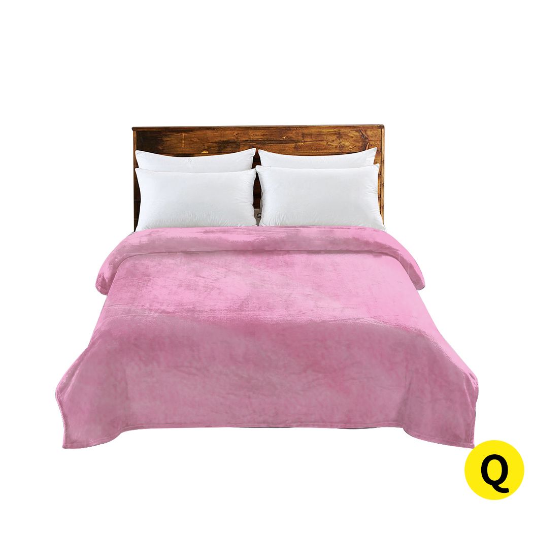Waylon Throw Ultra-Soft Blanket 320gsm 220x240cm Warm - Pink