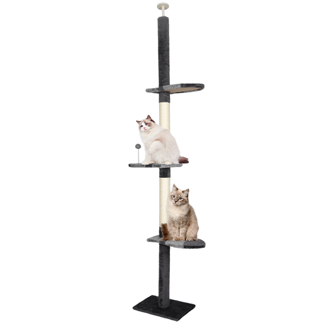 Cat Scratching Post Tree Condo Furniture Scratcher Tower 228-288 High - Grey - Grey