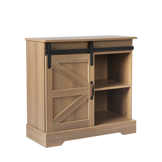 Finch Wooden Buffet Sideboard Cabinet Single Sliding Doors Kitchen Storage Cupboard - Oak