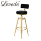 87cm Odesa Bar Stools Kitchen Stool Chair Swivel Barstools Velvet Padded Seat - Black