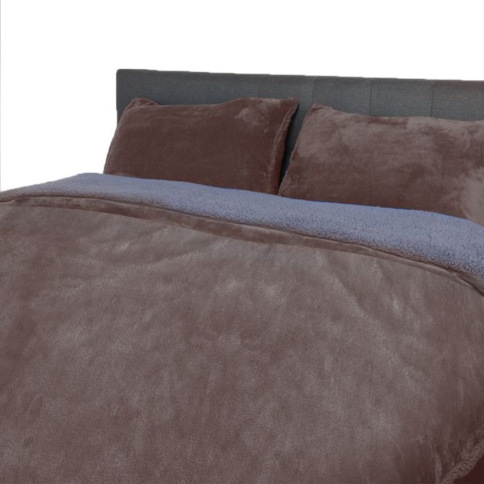 QUEEN Luxury Bedding Two-Sided Quilt Cover with Pillowcase - Taupe