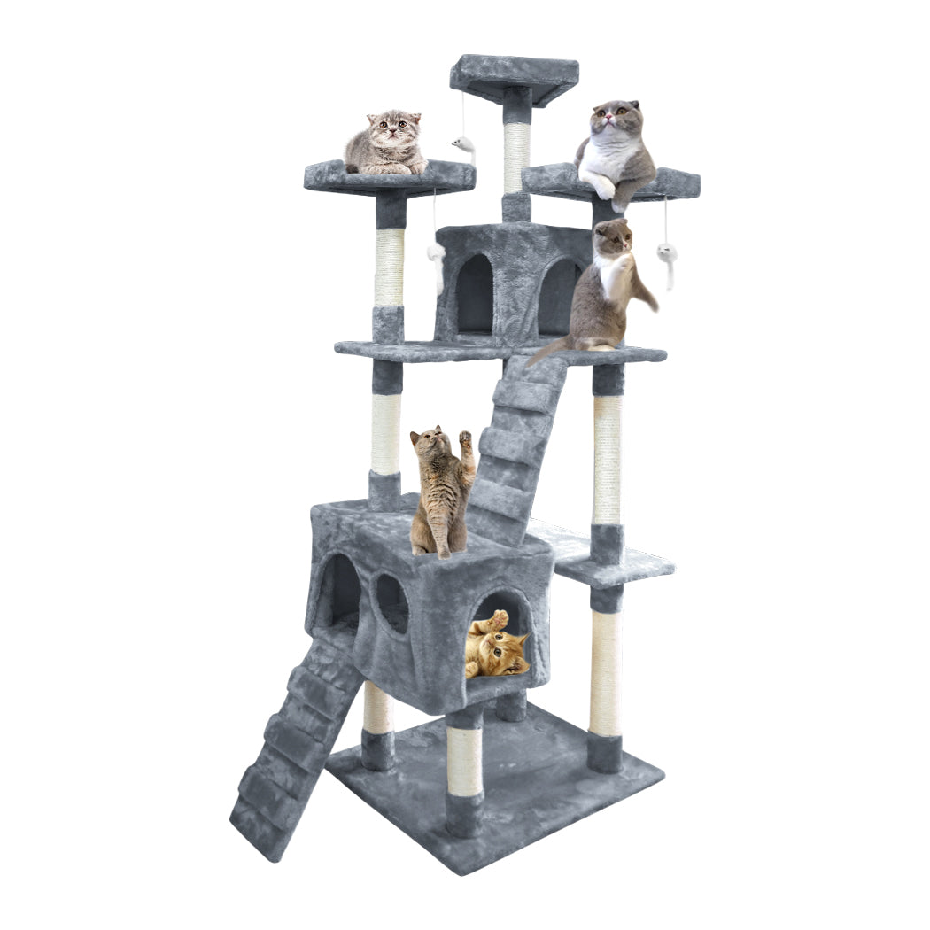 1.8M Cat Scratching Post Tree Gym House Condo Furniture Scratcher Tower Grey