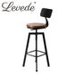 Set of 4 Marseille Industrial Bar Stools Chairs Kitchen Stool Wooden Barstools Swivel - Black & Wood