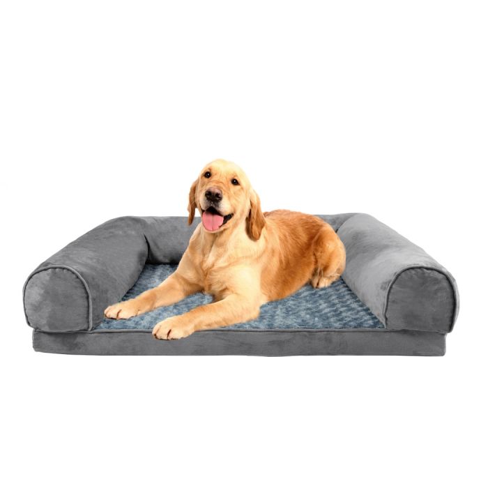 Perro Dog Beds Pet Sofa Bedding Soft Warm Mattress Cushion Pillow Mat Plush - Grey LARGE