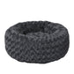 Bernese Dog Beds Calming Warm Soft Plush Pet Cat Cave Washable Portable - Dark Grey SMALL