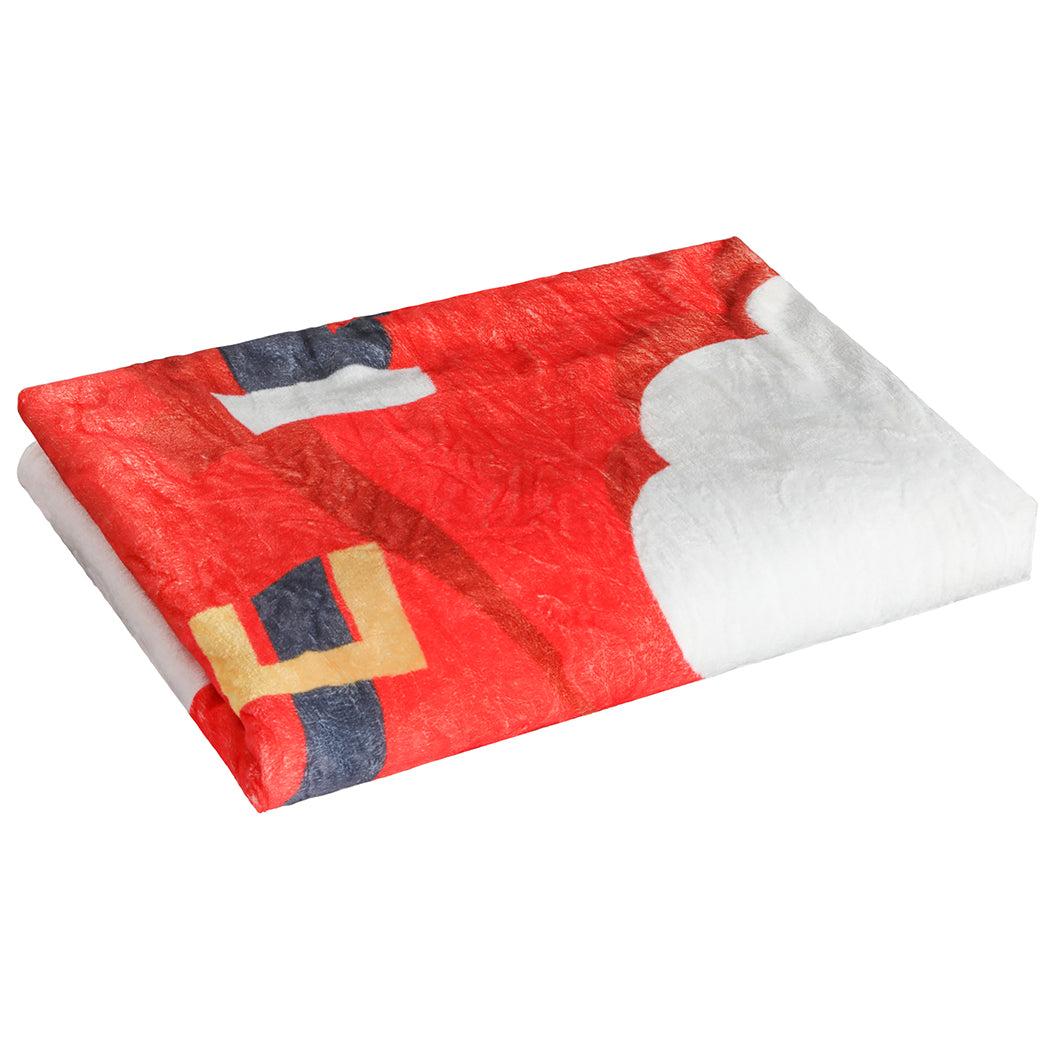 Wreathen Throw Soft Blanket Xmas Flannel Double Sided Warm Rug Fleece Decor Christmas Single - Red