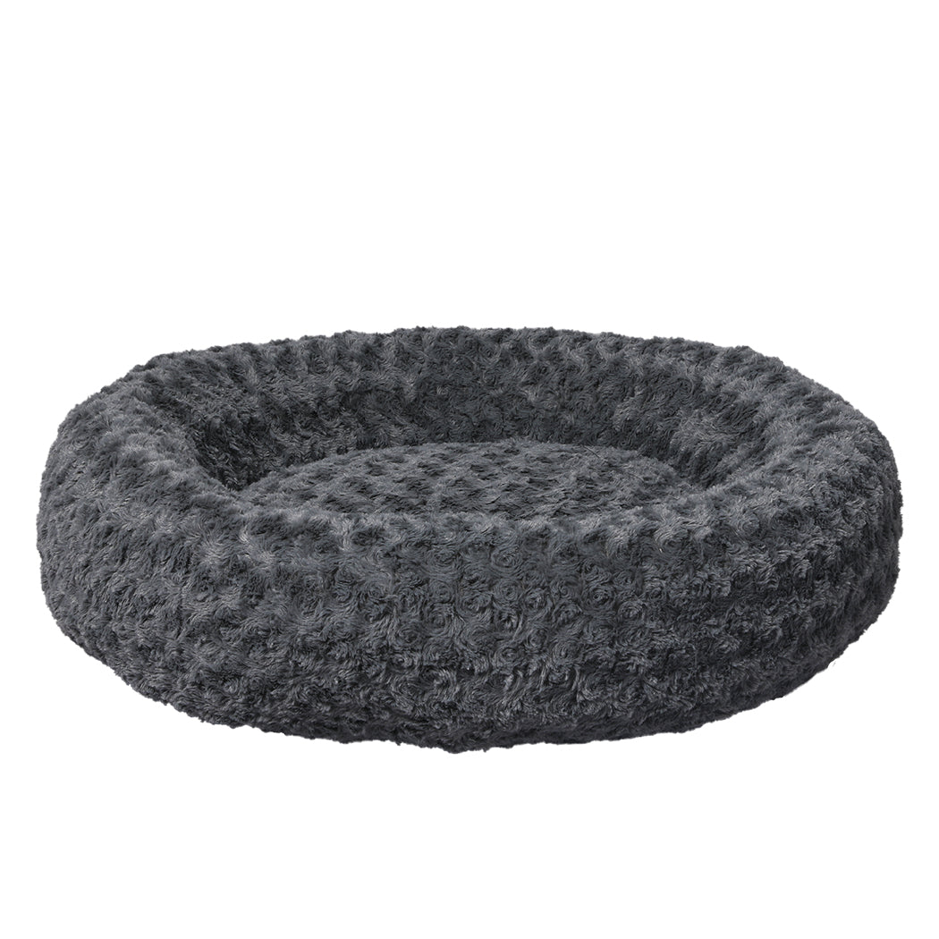 Bernese Dog Beds Calming Warm Soft Plush Pet Cat Cave Washable Portable - Dark Grey MEDIUM