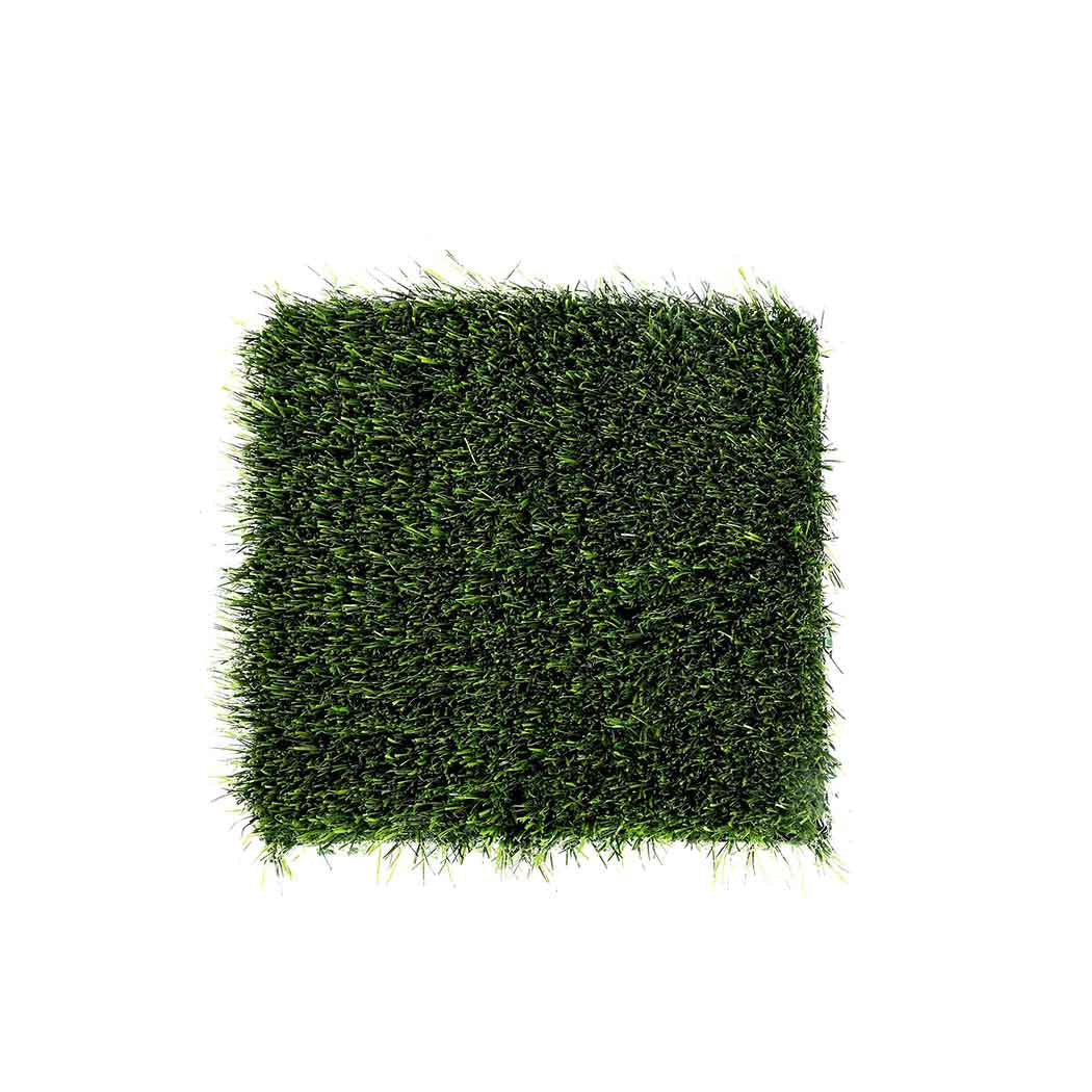 30x30cm Set of 30 Artificial Grass 33mm Floor Tile Garden Indoor Outdoor Lawn Home Decor - Tri-Colour Green
