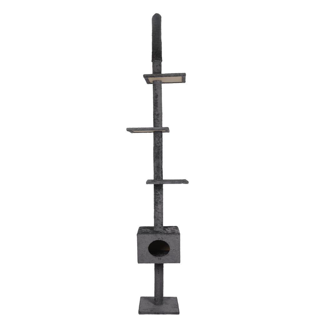 Cat Scratching Post Tree Condo Furniture Scratch Adjustable Height 248-288 - Grey