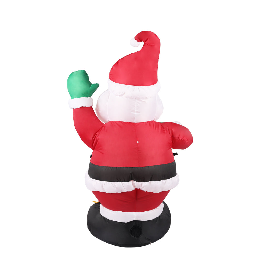 Waving Santa 1.35M Christmas Inflatable Decor LED Lights Xmas Party