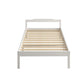 Ashley Wooden Bed Frame Base Solid Timber Pine Wood White no Drawers - King Single