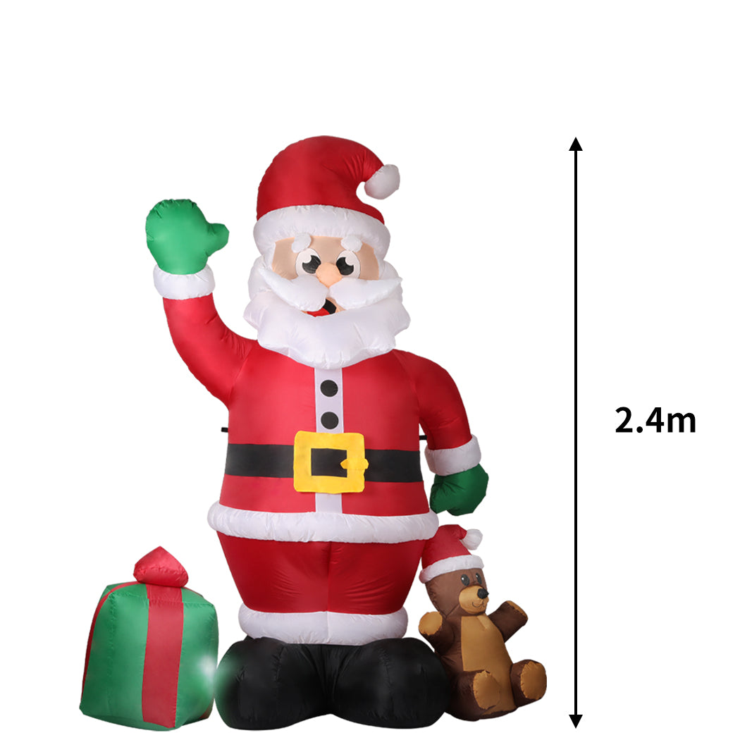 Santa 2.4M Christmas Inflatable Outdoor Decoration LED Lights Xmas Party