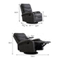 Cyrene Massage Chair Recliner Chair Heated Lounge Armchair 360 Swivel - Black