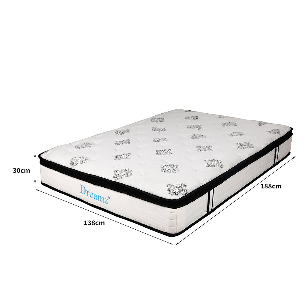 Elisa 30cm Mattress Spring Premium Bed Top Foam Medium Firm - Double