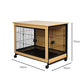 Wooden Wire Dog Kennel Side End Table Steel Puppy Crate Indoor Pet House XXL - Wood XXL