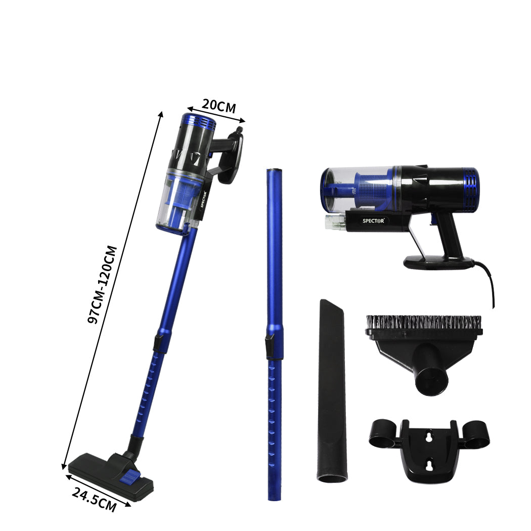 Vacuum Cleaner Corded Stick Handheld Handstick Bagless Cae Vac 400W Blue