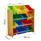 12 Bins Kids Toy Box Bookshelf Organiser Display Shelf Storage Rack Drawer