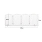 Wooden Pet Gate Dog Fence Safety Stair Barrier Security Door 4 Panels White - White