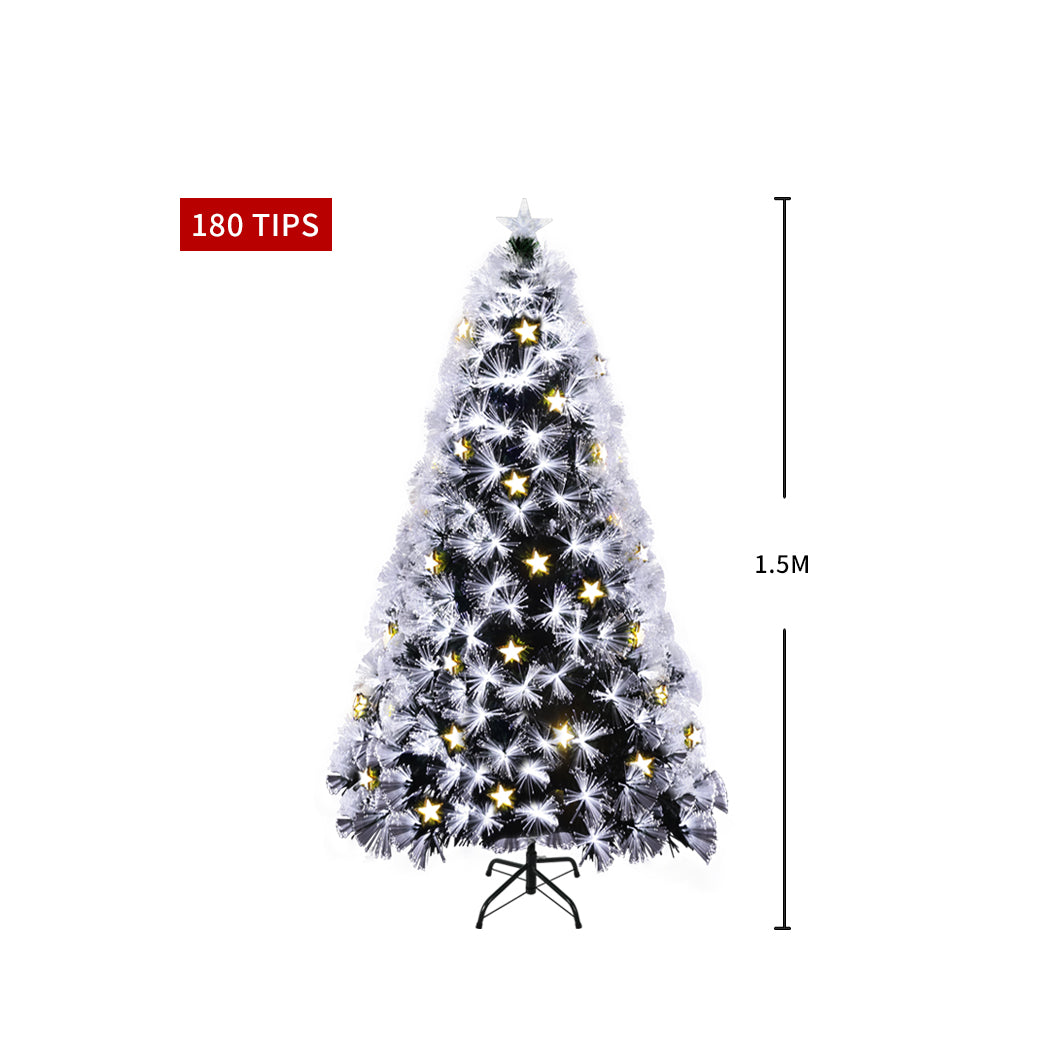 5ft 1.5m 180 Tips Christmas Tree Xmas Decorations Fibre Optic Multicolour Lights