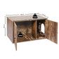 Enclosed Hooded Cat Litter Box Furniture Kitty Toilet Tray Pet House Table - Brown